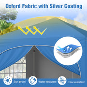 Costway - 10 X 10 FT Pop up Canopy Tent with 4 Removable Sidewall-Blue