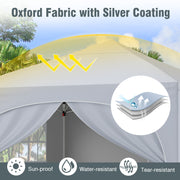 Costway - 10 X 10 FT Pop up Canopy Tent with 4 Removable Sidewall-White