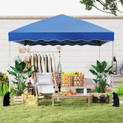 Costway - Foldable 10 X 10 Feet Pop up Canopy Tent with Wheeled Bag-Blue