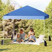 Costway - Foldable 10 X 10 Feet Pop up Canopy Tent with Wheeled Bag-Blue