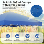 Costway - Foldable 10 X 10 Feet Pop up Canopy Tent with Wheeled Bag-Blue
