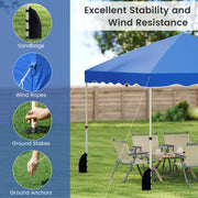 Costway - Foldable 10 X 10 Feet Pop up Canopy Tent with Wheeled Bag-Blue