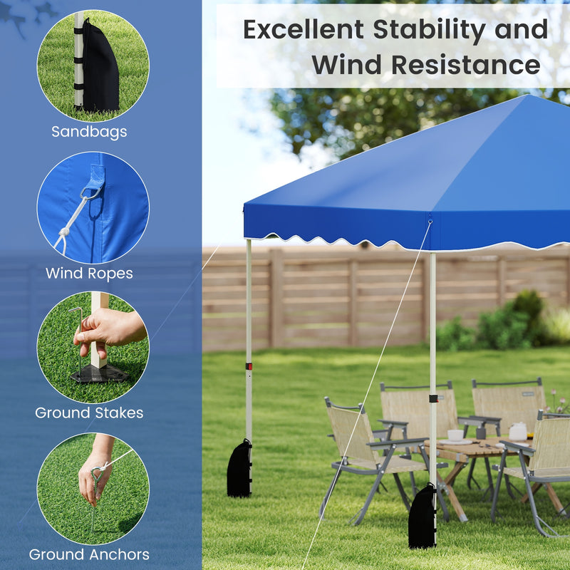 Costway - Foldable 10 X 10 Feet Pop up Canopy Tent with Wheeled Bag-Blue