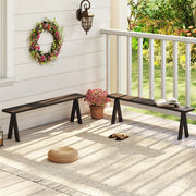 Costway - 3-Person Outdoor Bench Set of 2 with 800 LBS Bearing Capacity