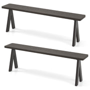 Costway - 3-Person Outdoor Bench Set of 2 with 800 LBS Bearing Capacity