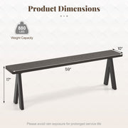 Costway - 3-Person Outdoor Bench Set of 2 with 800 LBS Bearing Capacity
