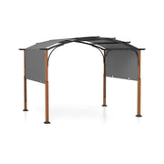 Costway - 10 x 12 FT Outdoor Retractable Pergola with Retractable Canopy for Patio-Gray