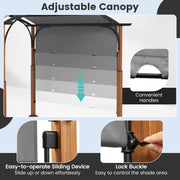 Costway - 10 x 12 FT Outdoor Retractable Pergola with Retractable Canopy for Patio-Gray