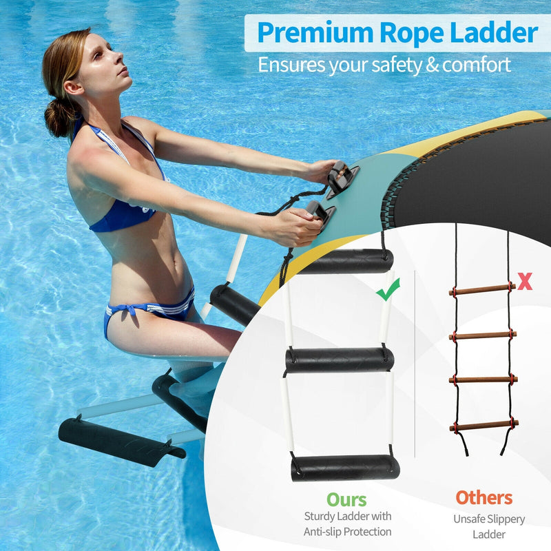 Costway - 10 Feet Inflatable Splash Padded Water Bouncer Trampoline-Yellow