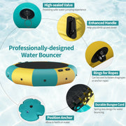 Costway - 10 Feet Inflatable Splash Padded Water Bouncer Trampoline-Yellow