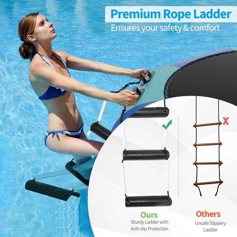 Costway - 10 Feet Inflatable Splash Padded Water Bouncer Trampoline-Blue