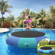 Costway - 10 Feet Inflatable Splash Padded Water Bouncer Trampoline-Blue