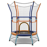 Costway - Mini Trampoline for Kids with Safety Enclosure Net and Foam Handles-Orange
