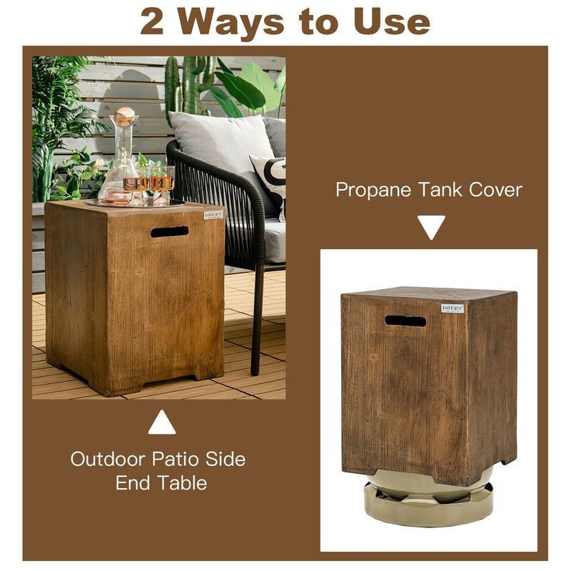 Costway - 16 Inch Outdoor Hideaway Table Cover for Standard 20 LBS Propane Tank-B