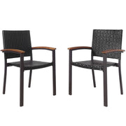 Costway - Set of 2 Outdoor Patio Wicker Dining Chairs