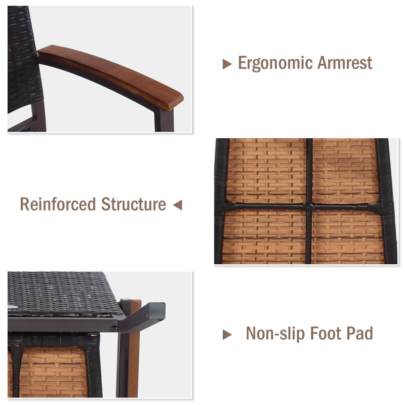 Costway - Set of 2 Outdoor Patio Wicker Dining Chairs
