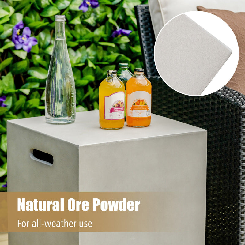 Costway - Propane Tank Cover Hideaway Table for Standard 20 Pounds Propane Tank-Gray