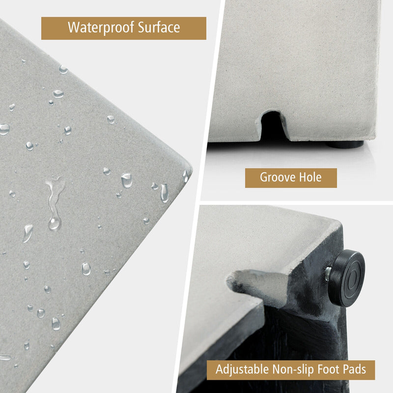 Costway - Propane Tank Cover Hideaway Table for Standard 20 Pounds Propane Tank-Gray