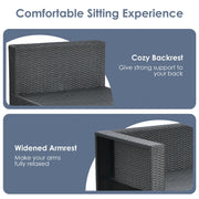 Costway - 6 Pieces Patio Rattan Furniture Set Space Saving Cushioned No Assembly-Gray