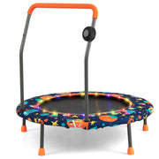 Costway - 36 Inch Mini Trampoline with Colorful LED Lights and Bluetooth Speaker-Multicolor