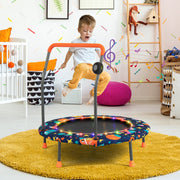 Costway - 36 Inch Mini Trampoline with Colorful LED Lights and Bluetooth Speaker-Multicolor