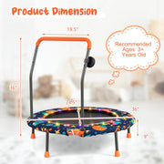 Costway - 36 Inch Mini Trampoline with Colorful LED Lights and Bluetooth Speaker-Multicolor