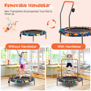 Costway - 36 Inch Mini Trampoline with Colorful LED Lights and Bluetooth Speaker-Multicolor