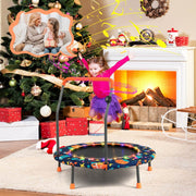 Costway - 36 Inch Mini Trampoline with Colorful LED Lights and Bluetooth Speaker-Multicolor