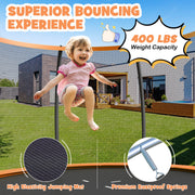 Costway - 12FT ASTM Approved Recreational Trampoline with Ladder-Orange