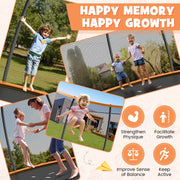 Costway - 12FT ASTM Approved Recreational Trampoline with Ladder-Orange