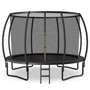 Costway - 12FT ASTM Approved Recreational Trampoline with Ladder-Black
