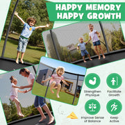 Costway - 12FT ASTM Approved Recreational Trampoline with Ladder-Black