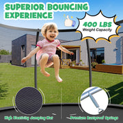 Costway - 12FT ASTM Approved Recreational Trampoline with Ladder-Black
