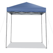 Costway - 6.6 x 6.6 Feet Outdoor Pop-up Canopy Tent with UPF 50+ Sun Protection-Blue
