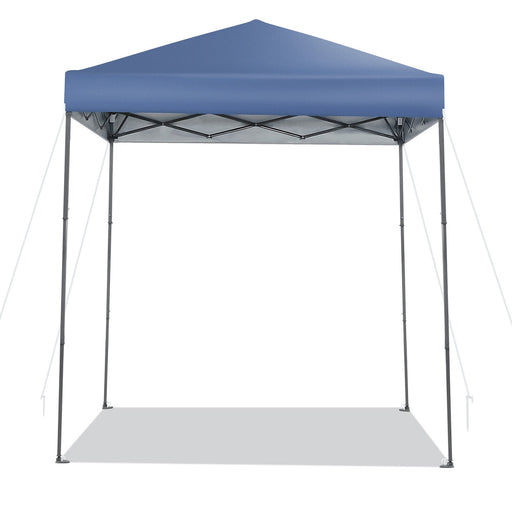 Costway - 6.6 x 6.6 Feet Outdoor Pop-up Canopy Tent with UPF 50+ Sun Protection-Blue