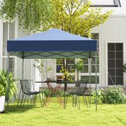 Costway - 6.6 x 6.6 Feet Outdoor Pop-up Canopy Tent with UPF 50+ Sun Protection-Blue