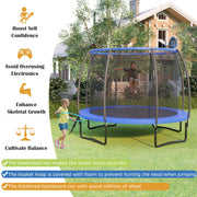 Costway - 8/10 Feet Recreational Trampoline with Basketball Hoop-12 ft