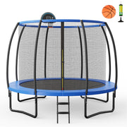 Costway - 8/10 Feet Recreational Trampoline with Basketball Hoop-12 ft