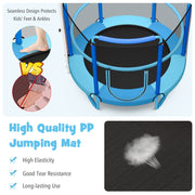 Costway - 5 Feet Kids 3-in-1 Game Trampoline with Enclosure Net Spring Pad-Blue