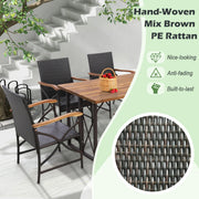 Costway - Set of 2/4 Patio Wicker Chairs with Soft Zippered Cushion-Set of 4