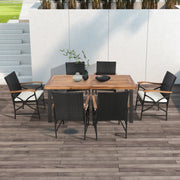 Costway - Set of 2/4 Patio Wicker Dining Chairs with Soft Zippered Cushion-Set of 2