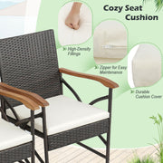 Costway - 5/7-Piece Outdoor Dining Set with Acacia Wood Table-6 Pieces +