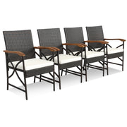 Costway - 5/7-Piece Outdoor Dining Set with Acacia Wood Table-4-5 Pieces
