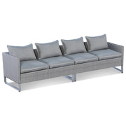 Costway - 2 Pieces Patio Furniture Sofa Set with Cushions and Sofa Clips-Gray