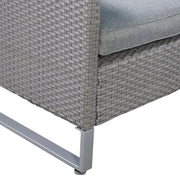 Costway - 2 Pieces Patio Furniture Sofa Set with Cushions and Sofa Clips-Gray