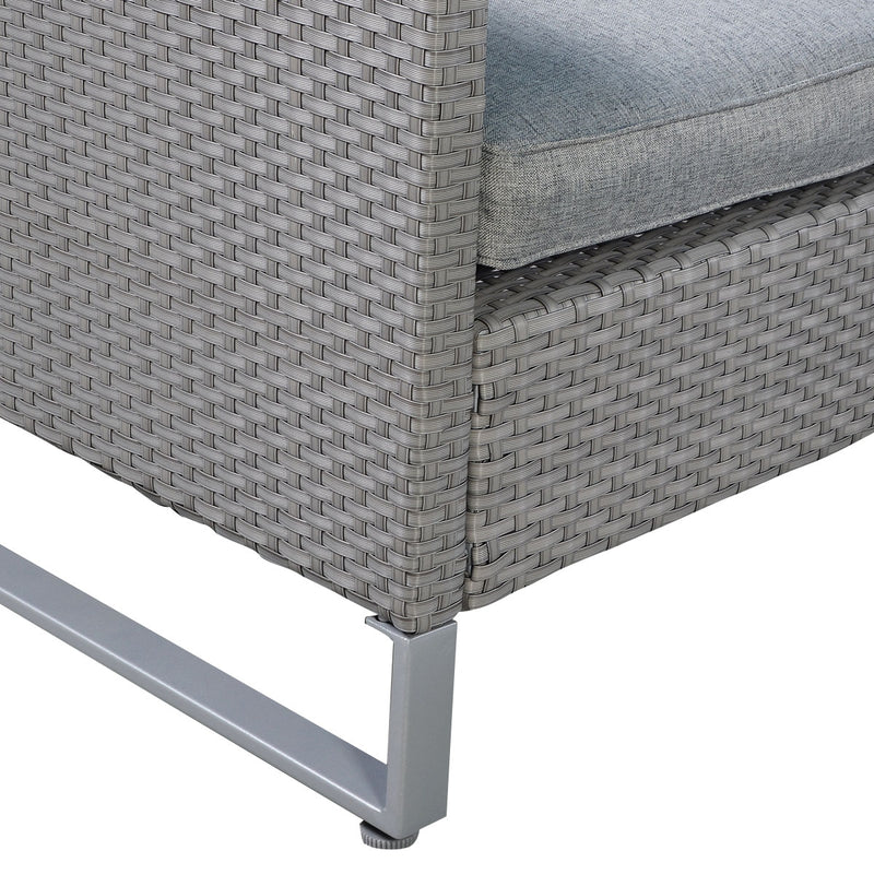Costway - 2 Pieces Patio Furniture Sofa Set with Cushions and Sofa Clips-Gray