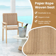 Costway - Indoor Outdoor Wood Chair Set of 2-Natural