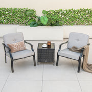 Costway - 2 Piece Patio Metal Chairs with Seat and Back Cushions