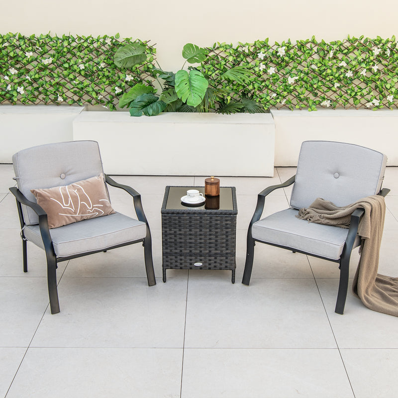 Costway - 2 Piece Patio Metal Chairs with Seat and Back Cushions