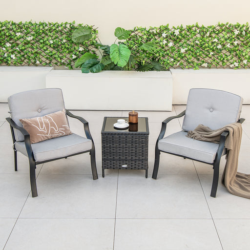 Costway - 2 Piece Patio Metal Chairs with Seat and Back Cushions